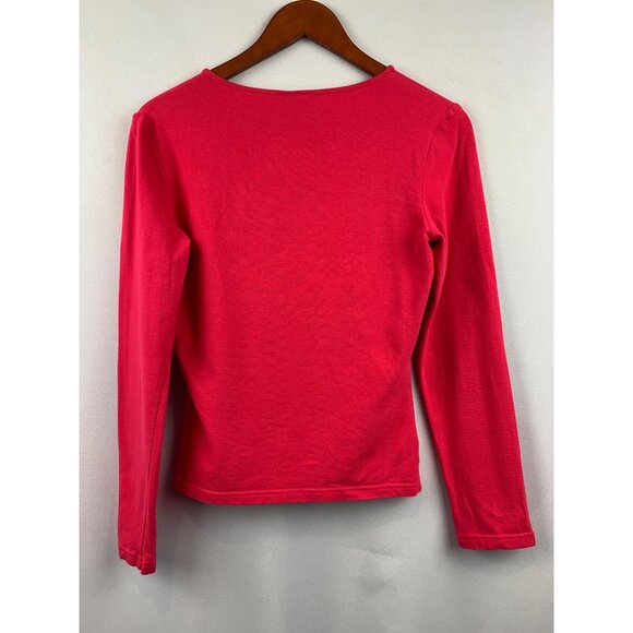 Express V-Neck Long Sleeve Top Womens S Pink Red - Picture 4 of 4